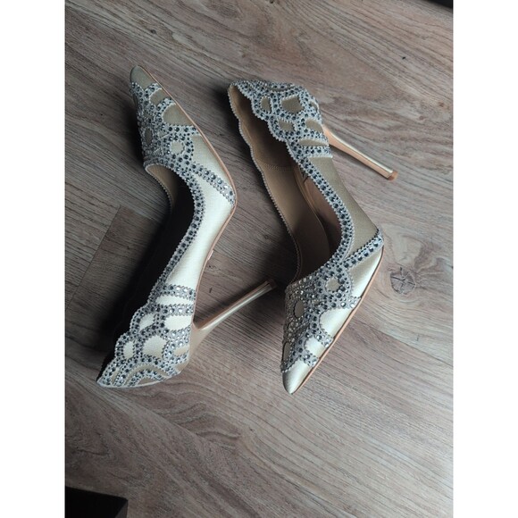 Badgley Mischka Rouge Crystal Embellished Heels Womens 6.5 - Picture 8 of 16